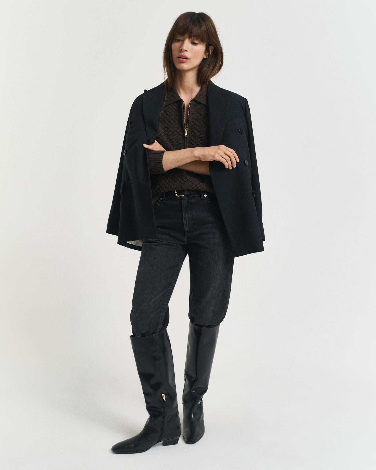 Cotton Texture Half Zip