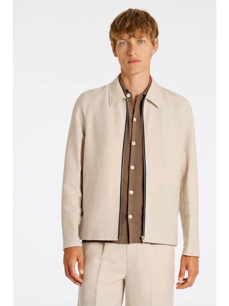 Linen blend blouson