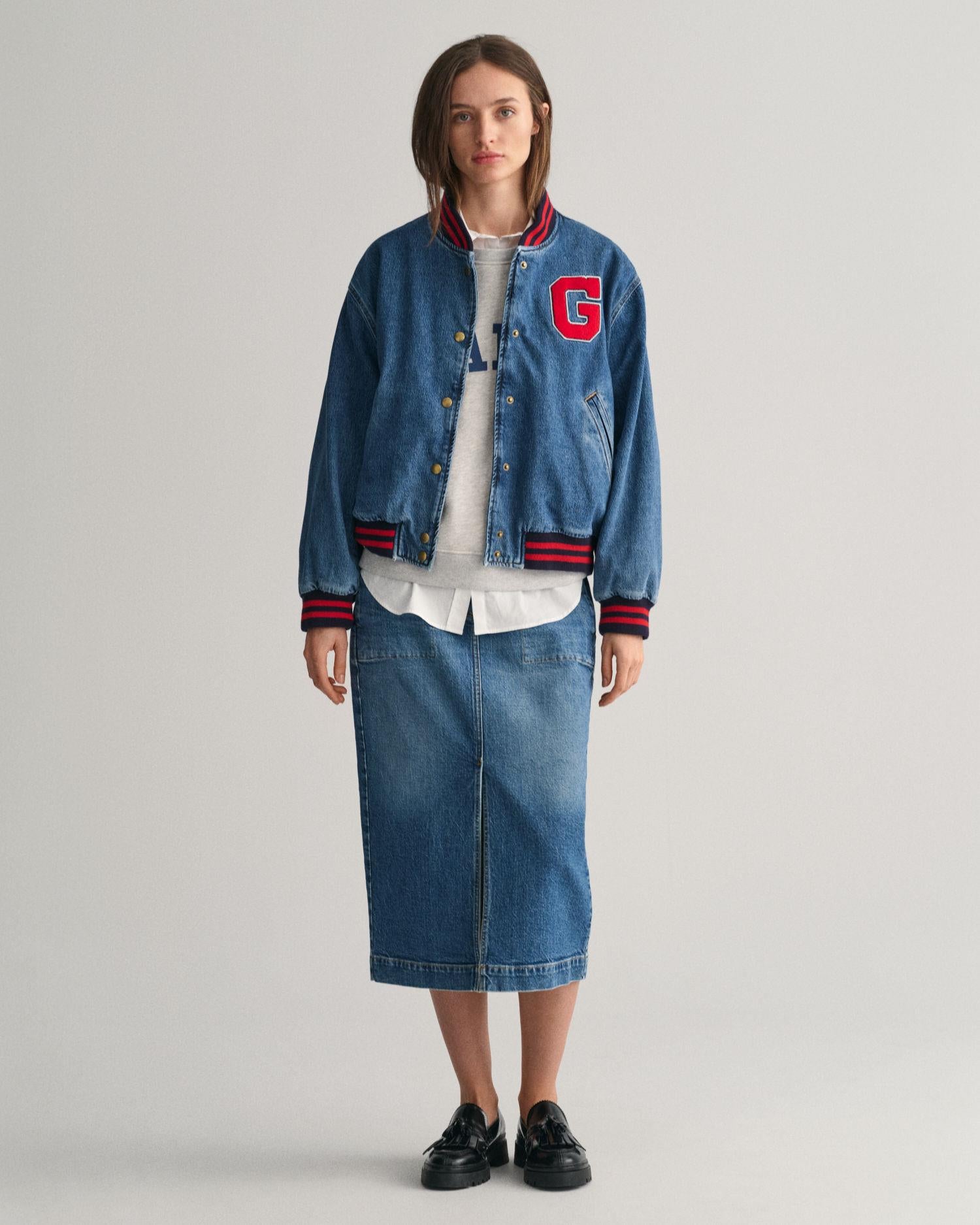 DENIM SLIT SKIRT