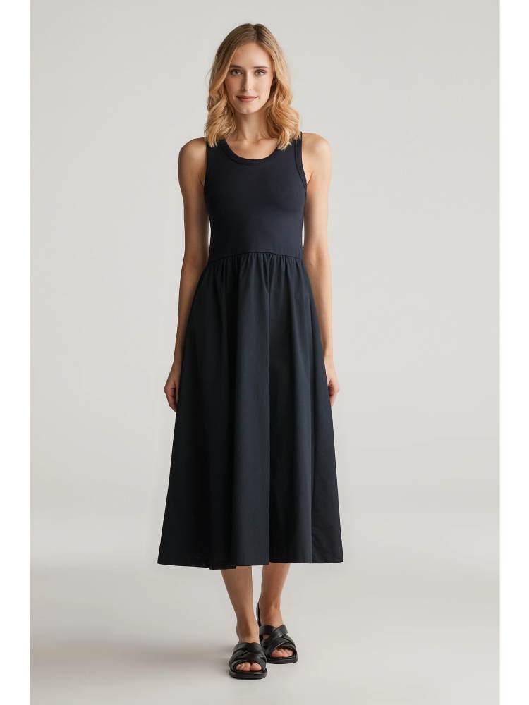 JERSEY WOVEN MIDI DRESS