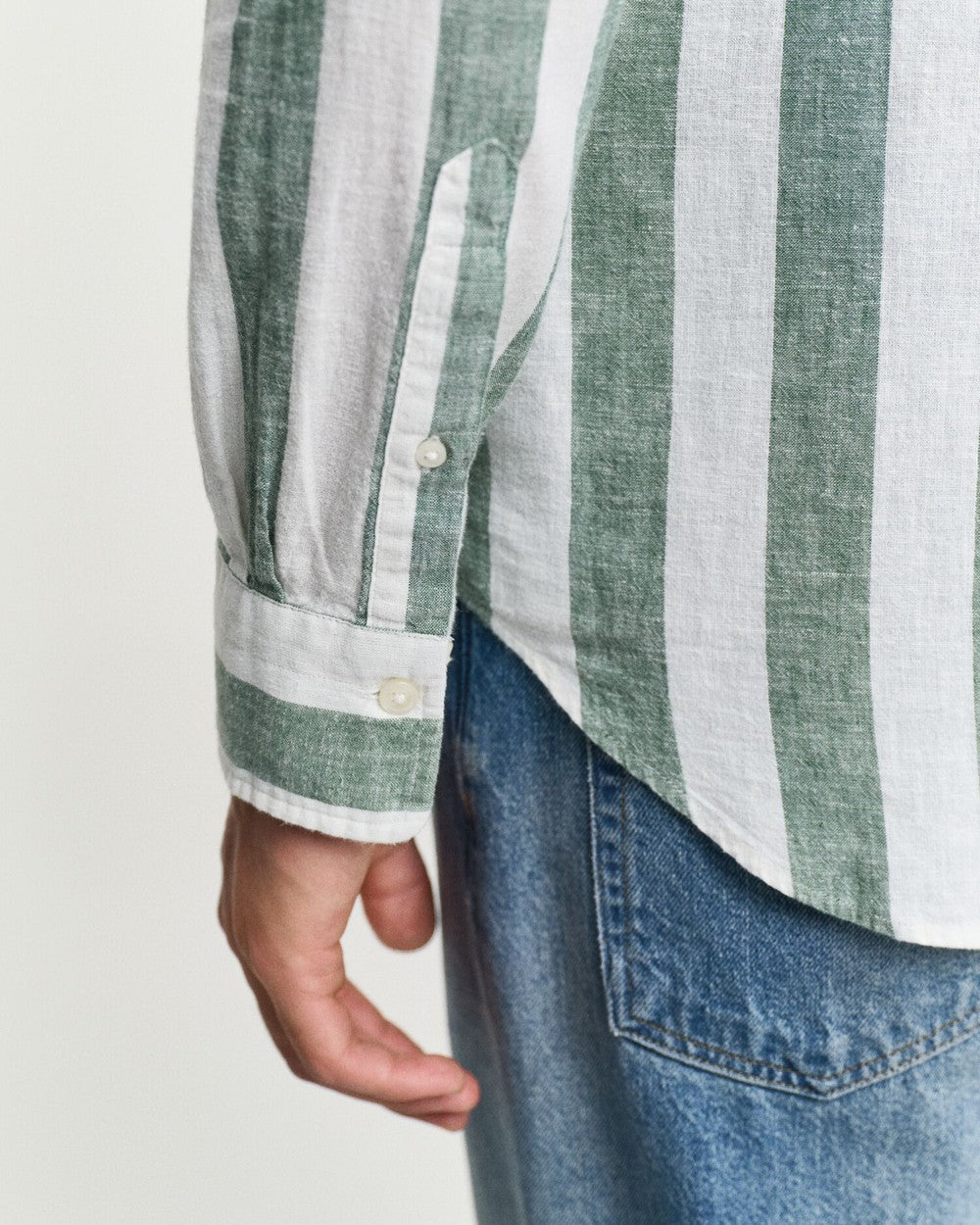 REG COTTON LINEN BOLD STRIPE SHIRT