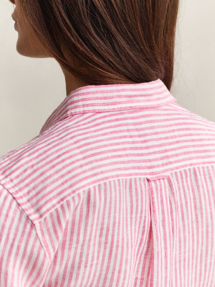 Reg Striped Linen Ls Shirt