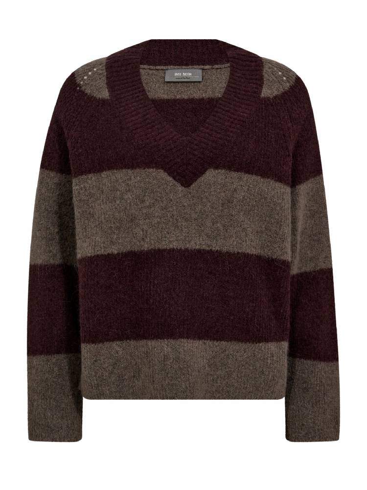 MMTaci Stripe LS V-Neck Knit