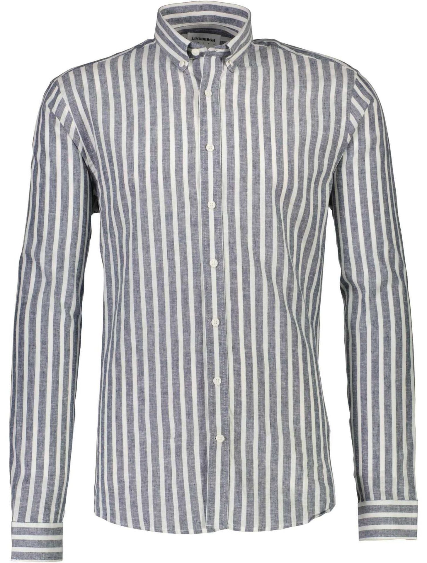 Striped cotton/linen shirt L/S