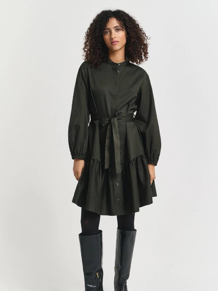 Cotton Satin Ls Dress