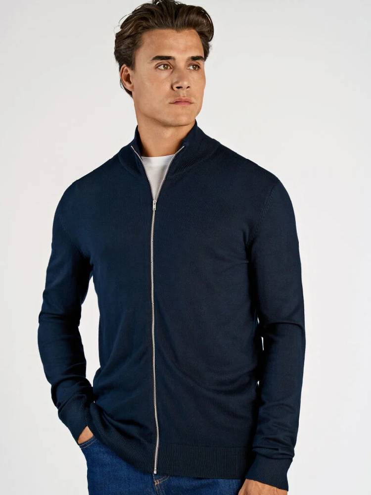 Ecovero L/S zip cardigan