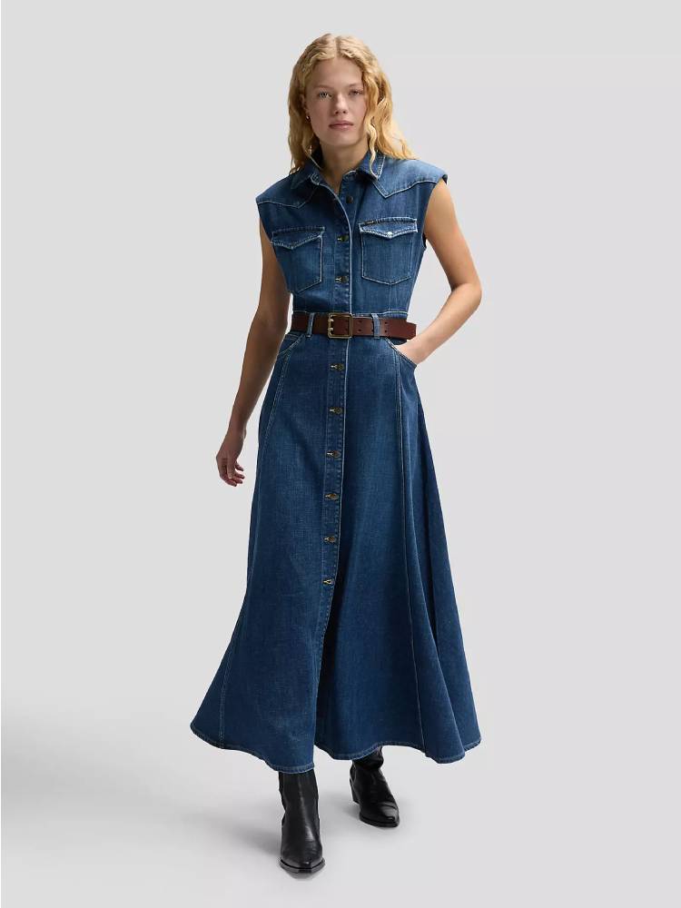 MAXI WESTERN DRESS DARK MAGIC
