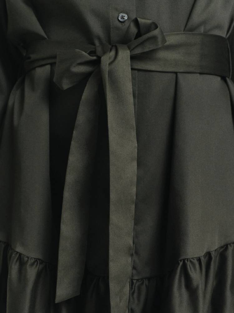 Cotton Satin Ls Dress