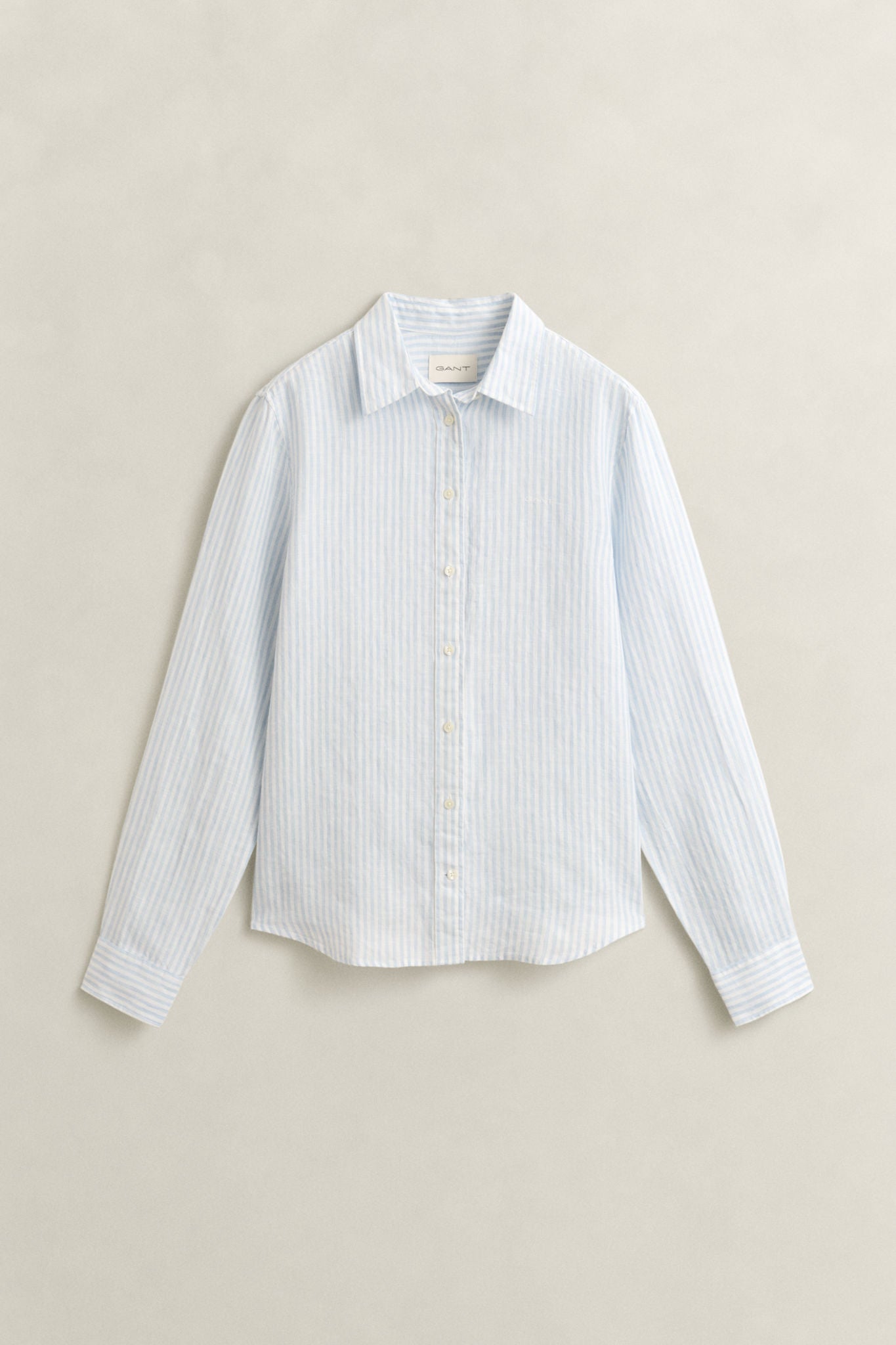 Reg Striped Linen Ls Shirt