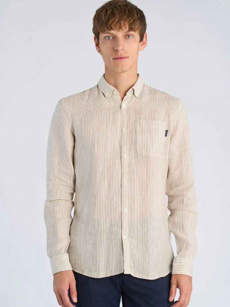 Pure linen L/S shirt