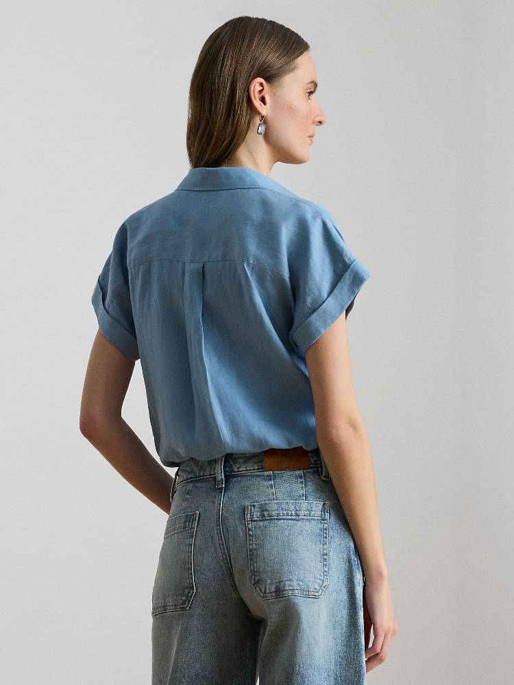 BROONO-SHORT SLEEVE-BUTTON FRONT SHIRT