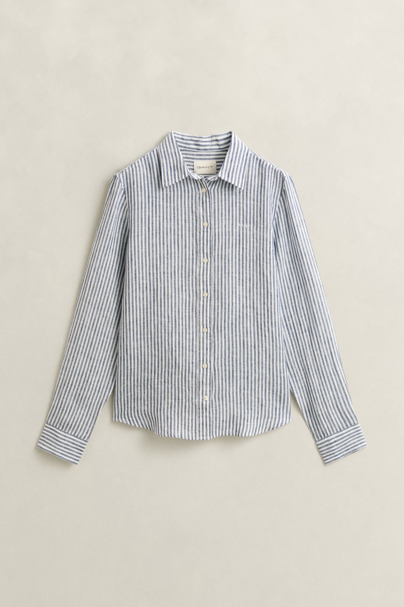 Reg Striped Linen Ls Shirt