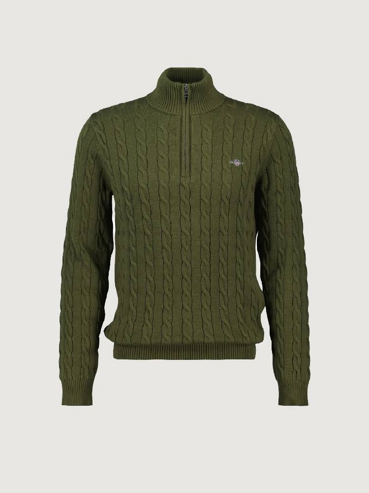 COTTON CABLE HALF ZIP