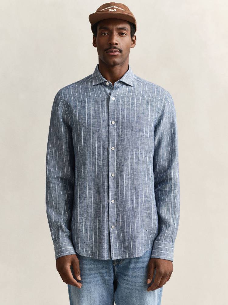 Reg Linen Stripe Shirt