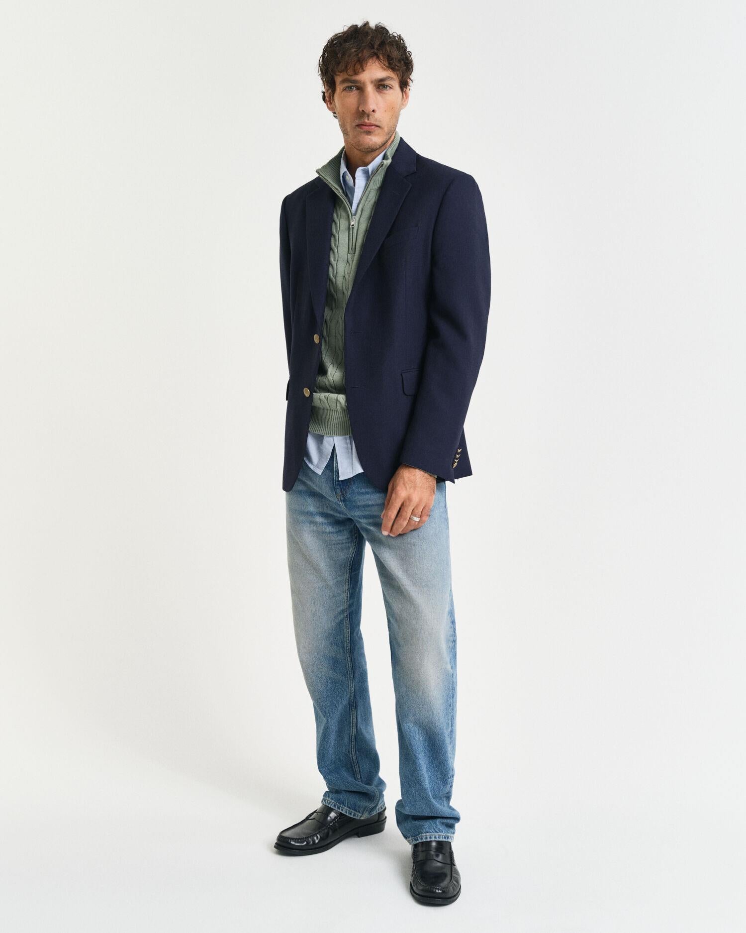 COTTON CABLE HALF ZIP