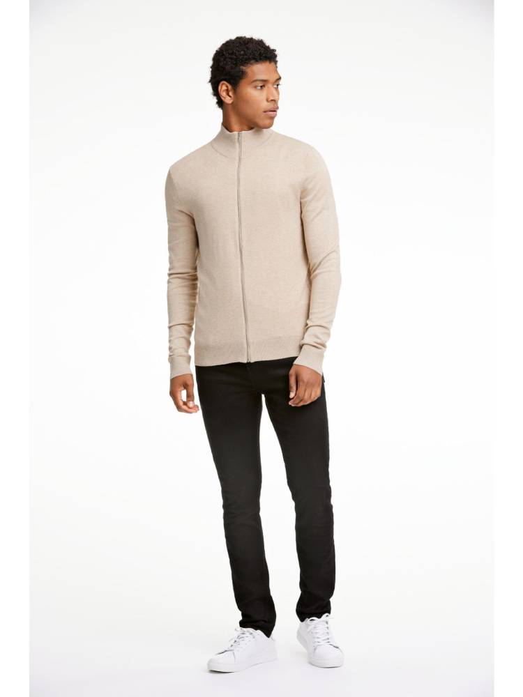Ecovero L/S zip cardigan