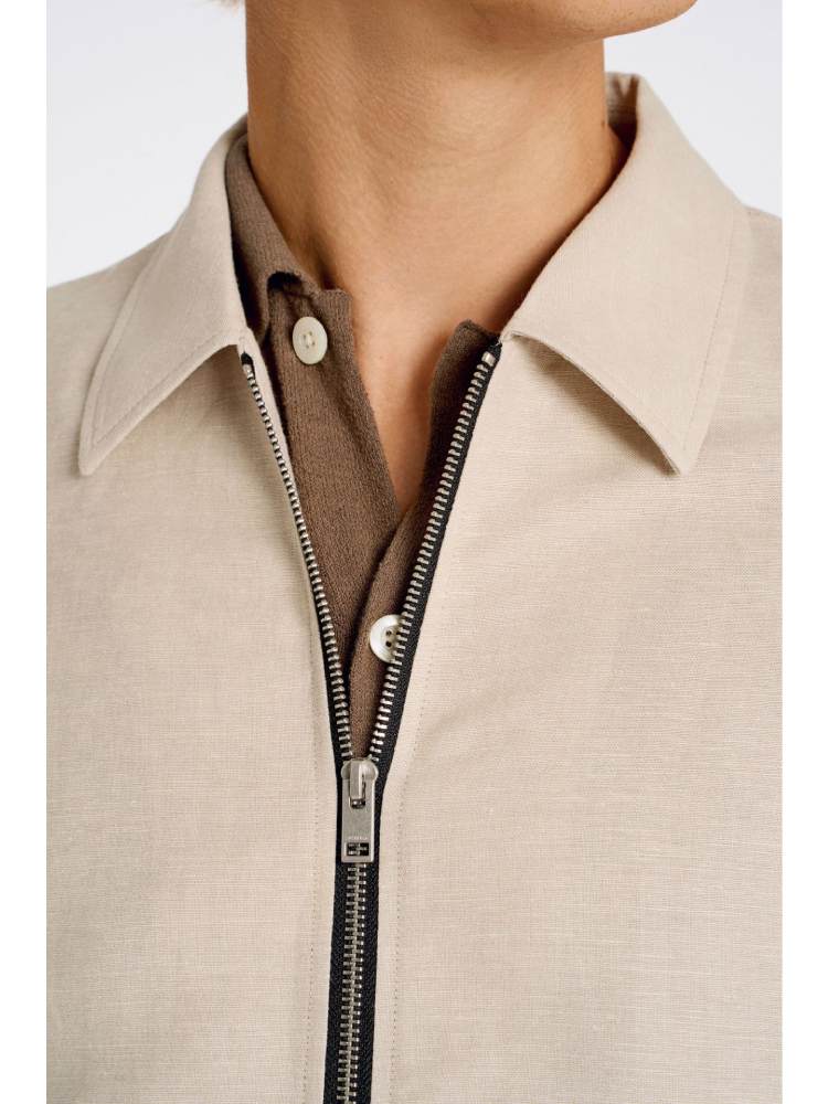 Linen blend blouson
