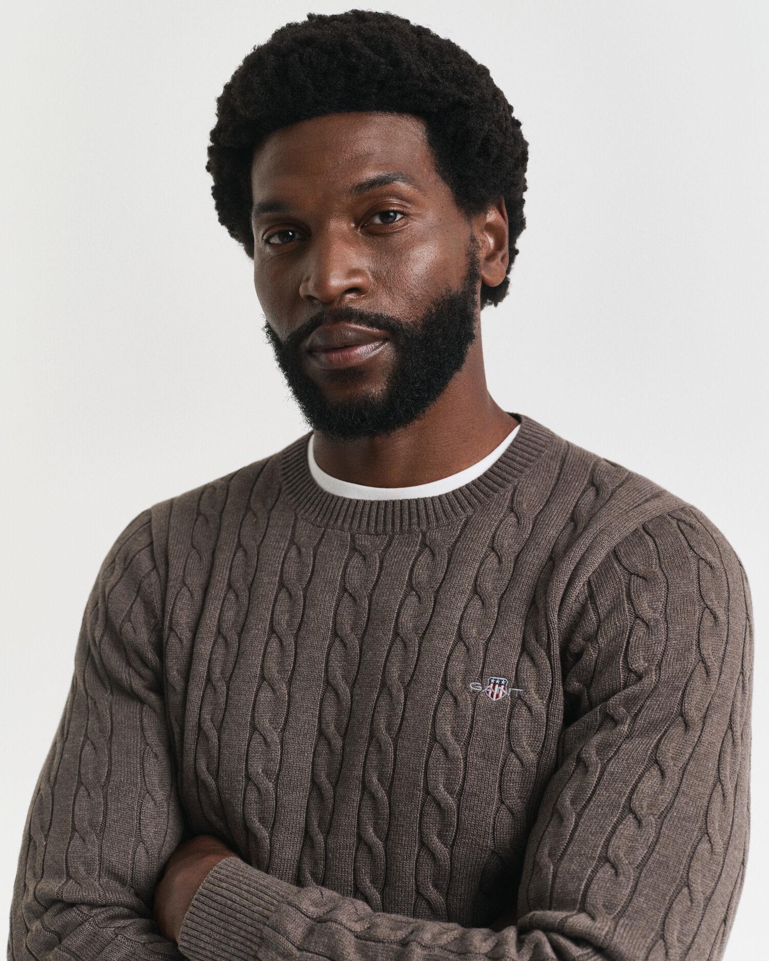 COTTON CABLE C-NECK