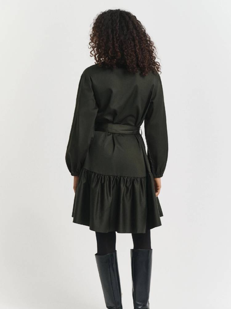 Cotton Satin Ls Dress