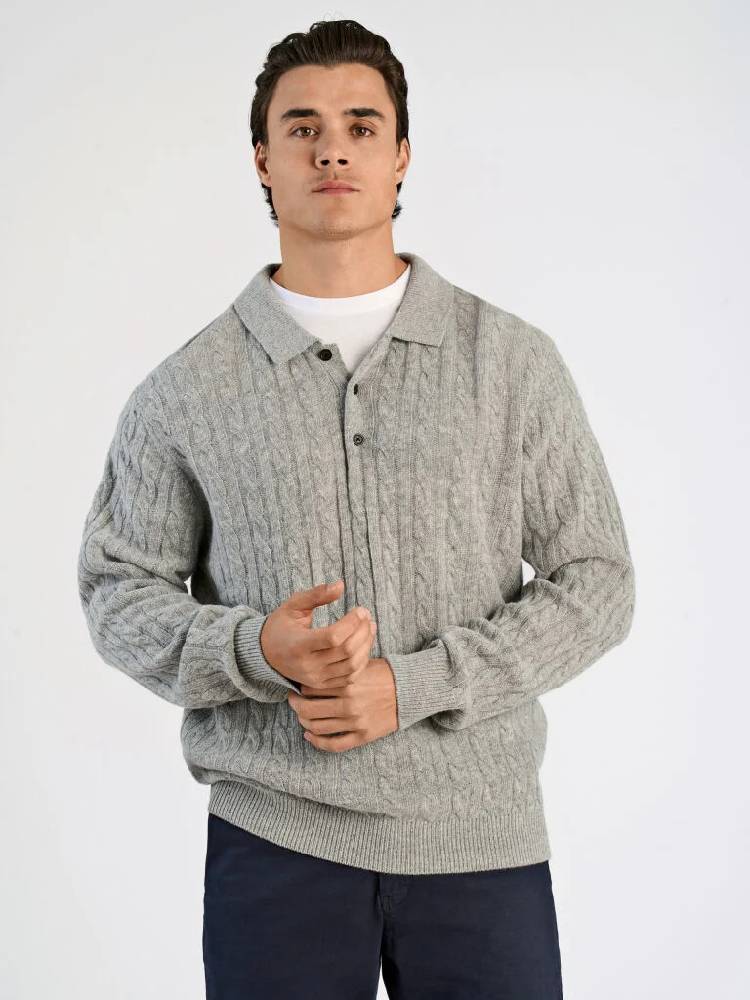 Lambswool L/s Button Polo