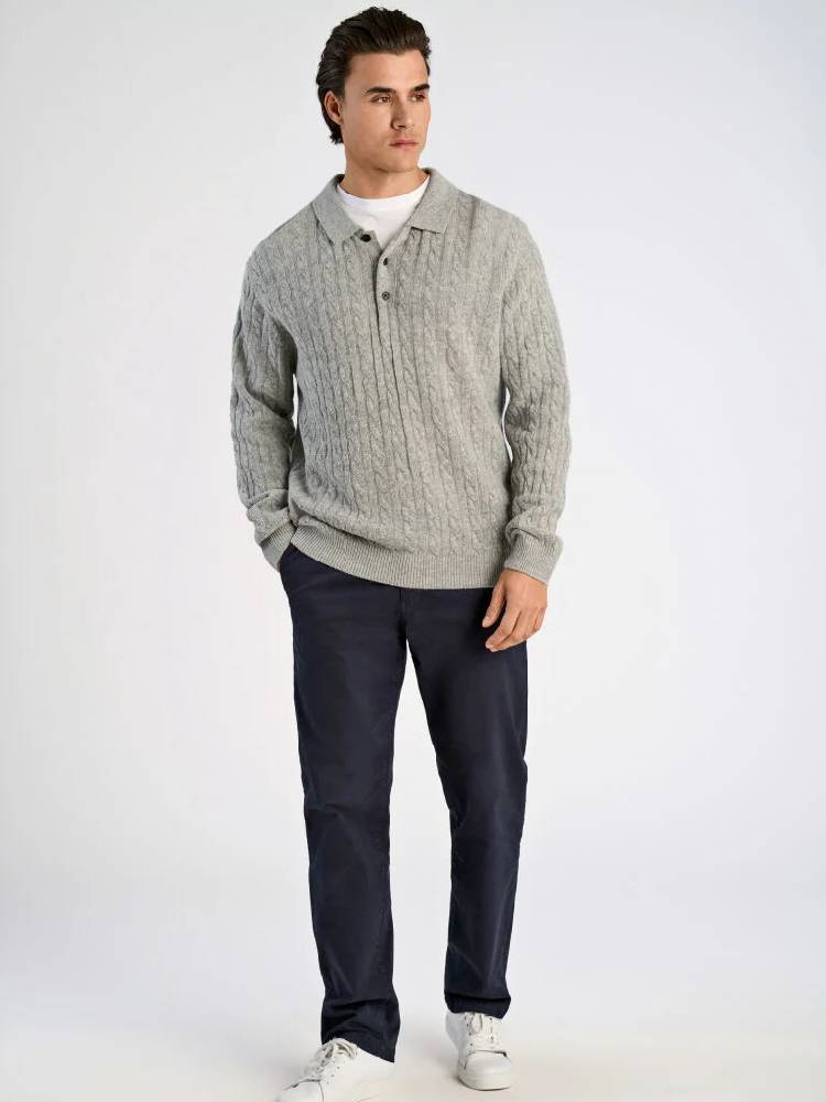 Lambswool L/s Button Polo