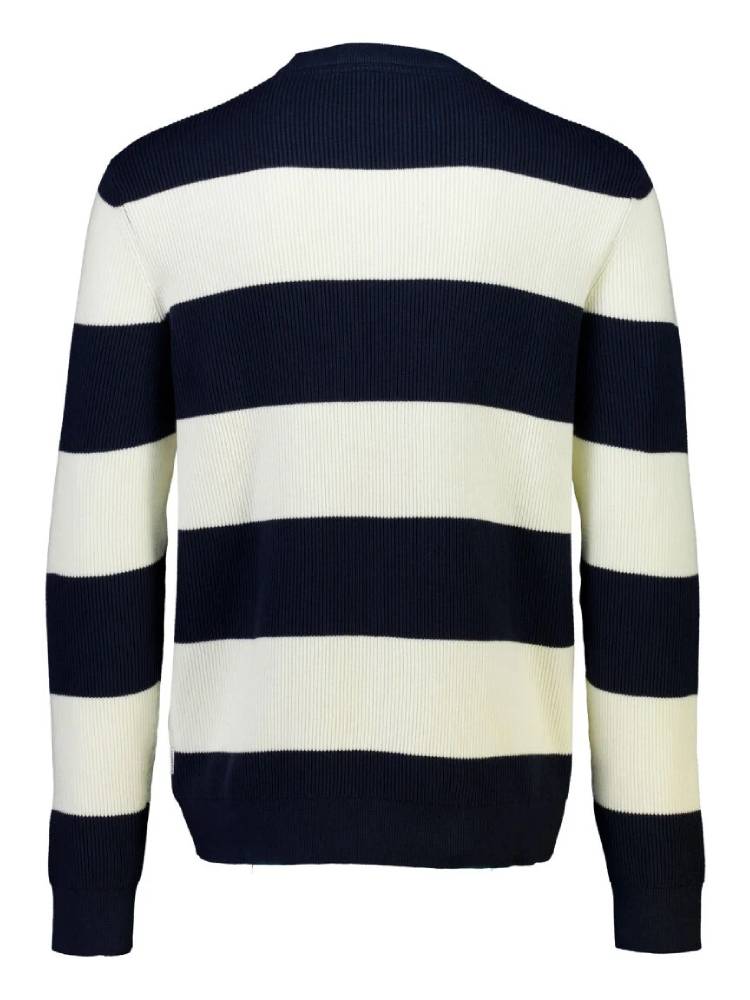 Rib knitted block stripe knit