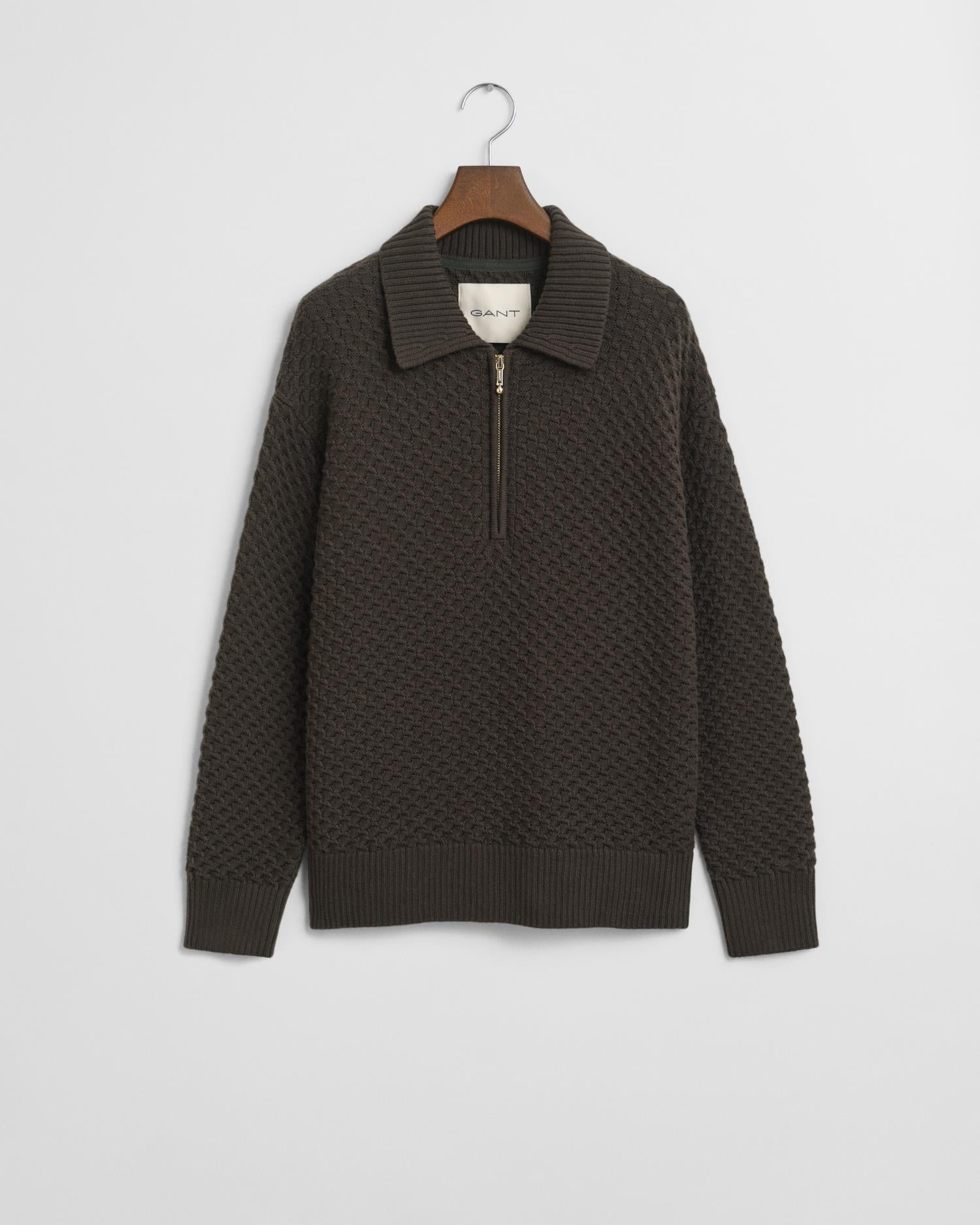 Cotton Texture Half Zip