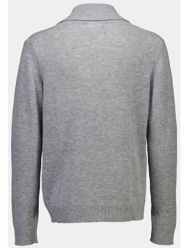 Lambswool shawl collar knit