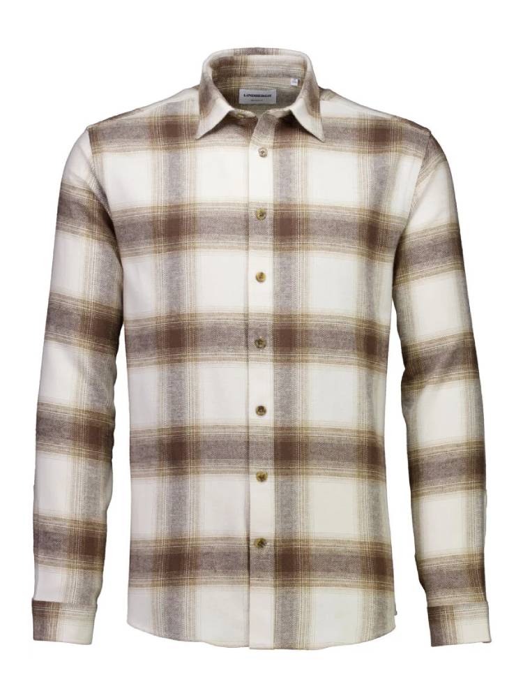 Heavy checked twill shirt
