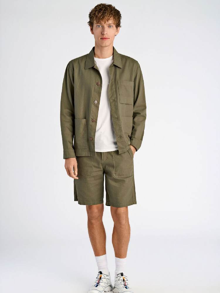 Linen blend overshirt
