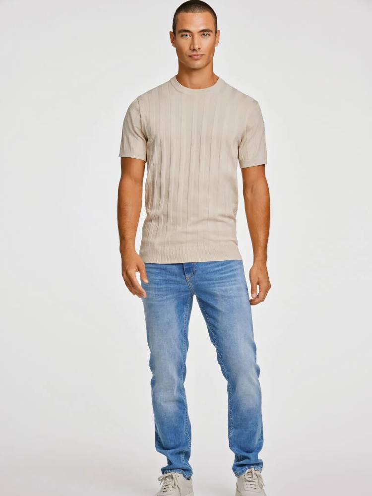 Knitted crew neck t-shirt