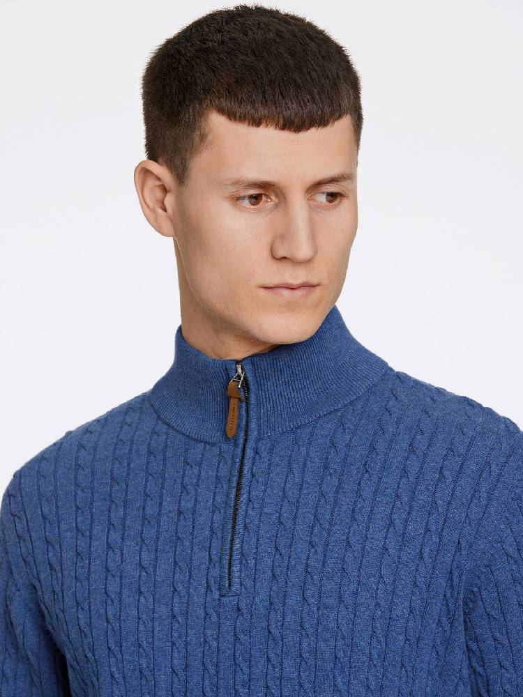 1/2 zip cable knit