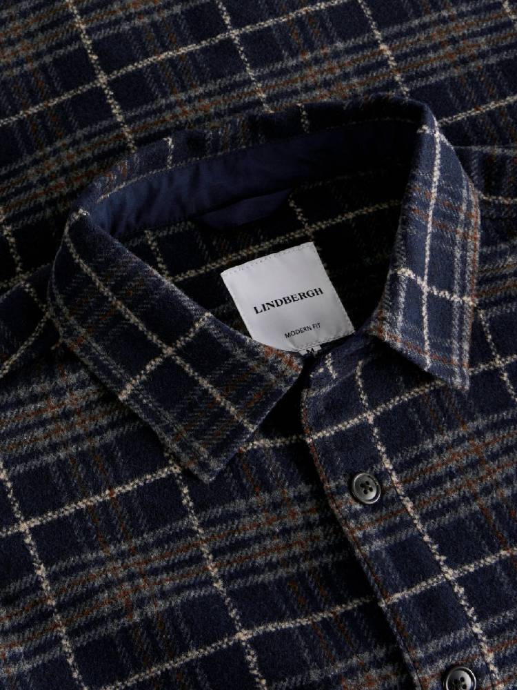 Brushed check overshirt
