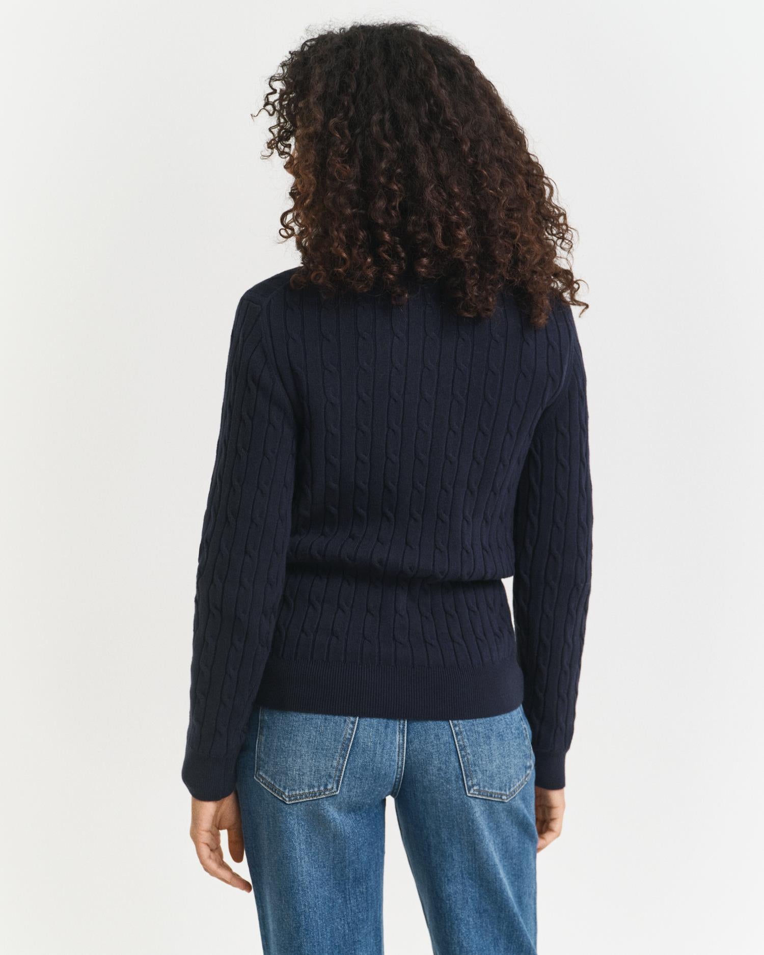 Stretch Cotton Cable Half-Zip