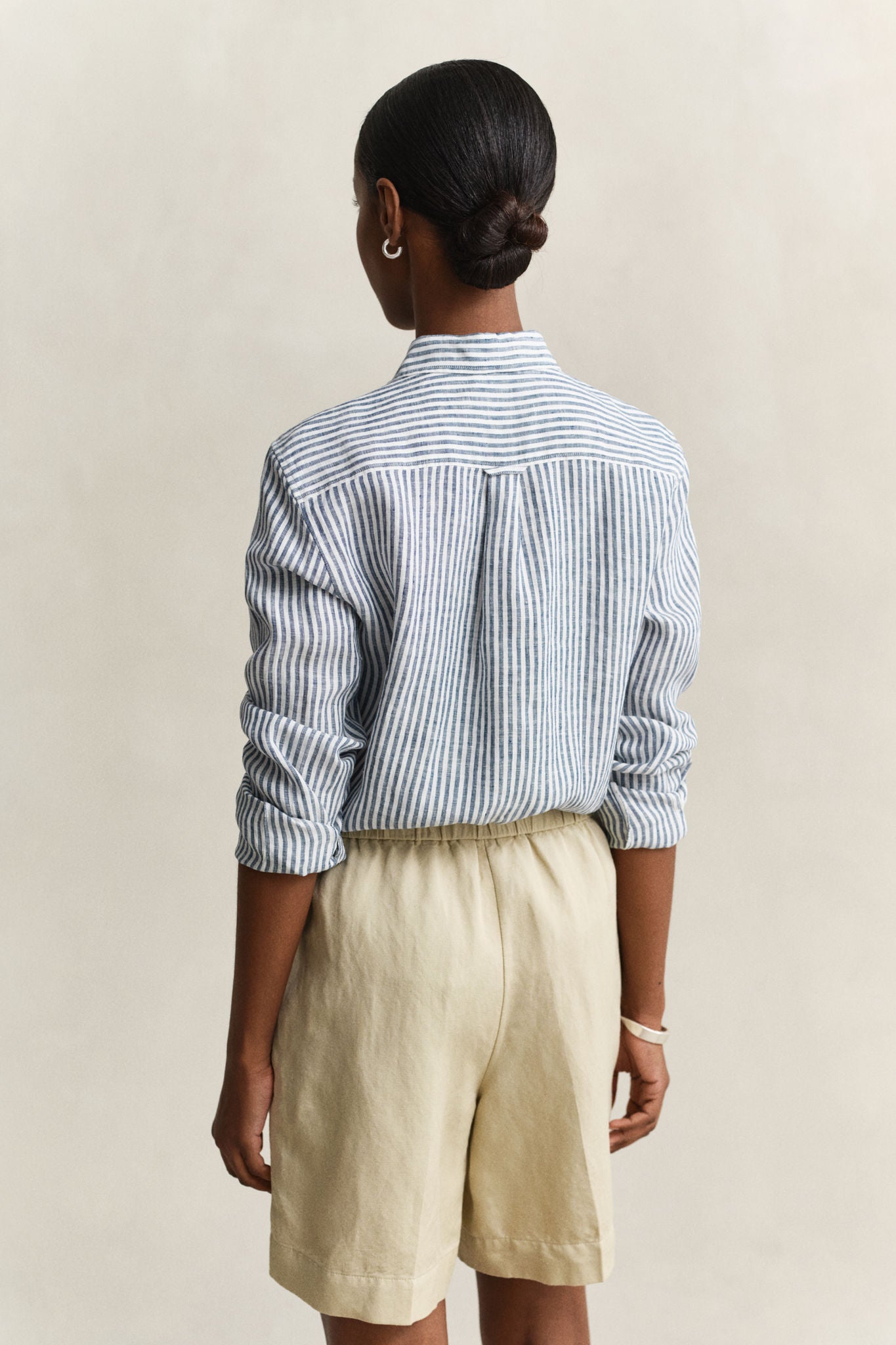 Reg Striped Linen Ls Shirt