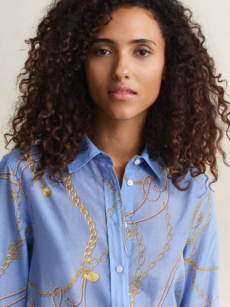 Reg Printed Ctn Silk Ls Shirt