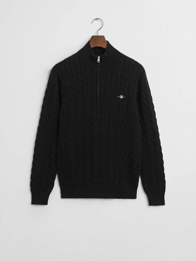 COTTON CABLE HALF ZIP
