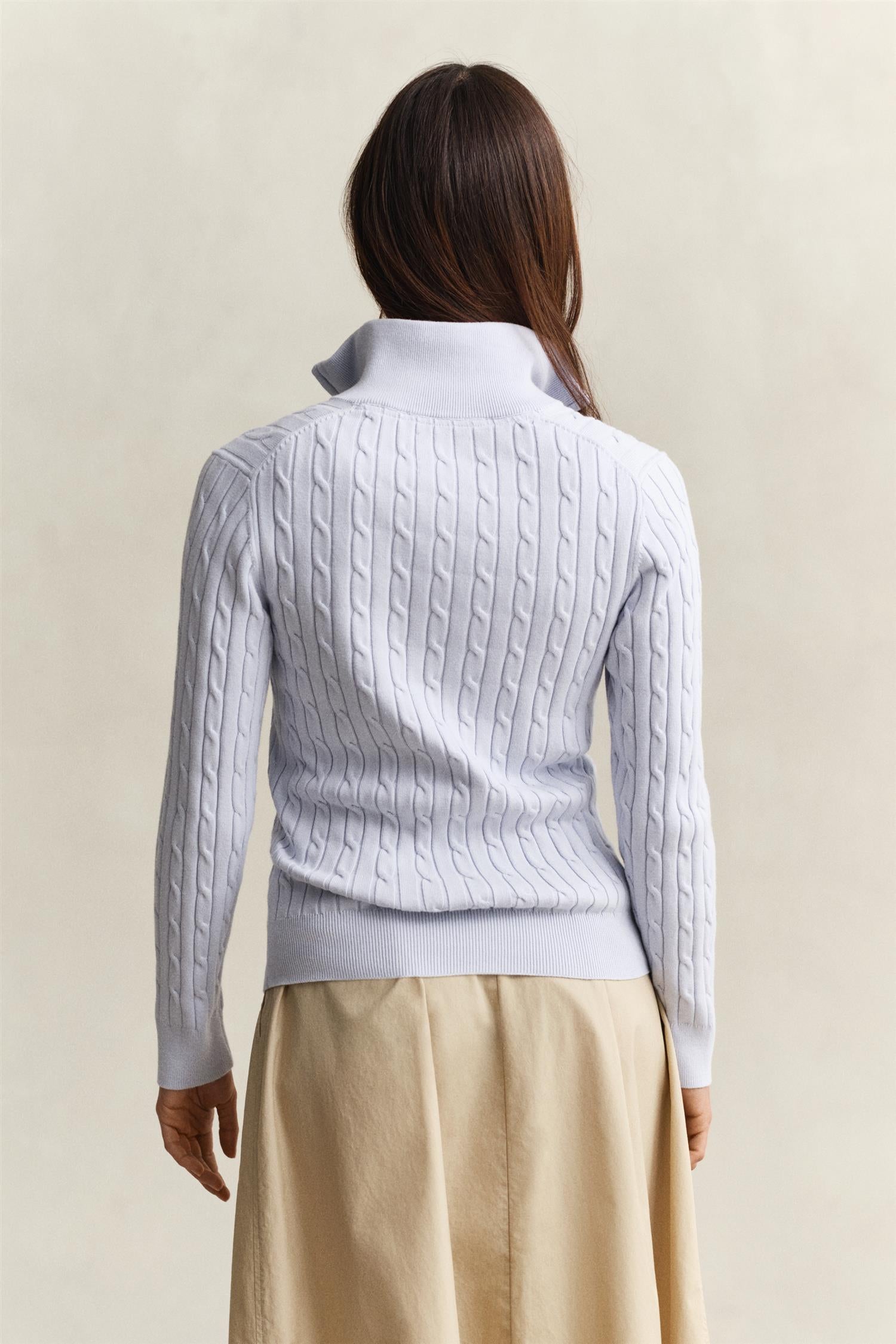 Stretch Cotton Cable Half-Zip