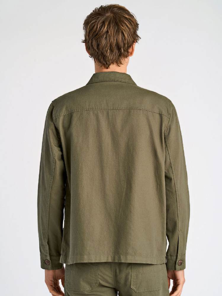 Linen blend overshirt