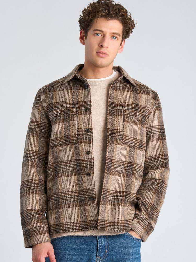 Brushed check overshirt