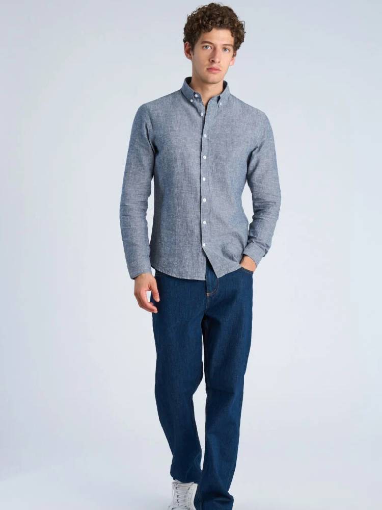 Linen/cotton shirt L/S
