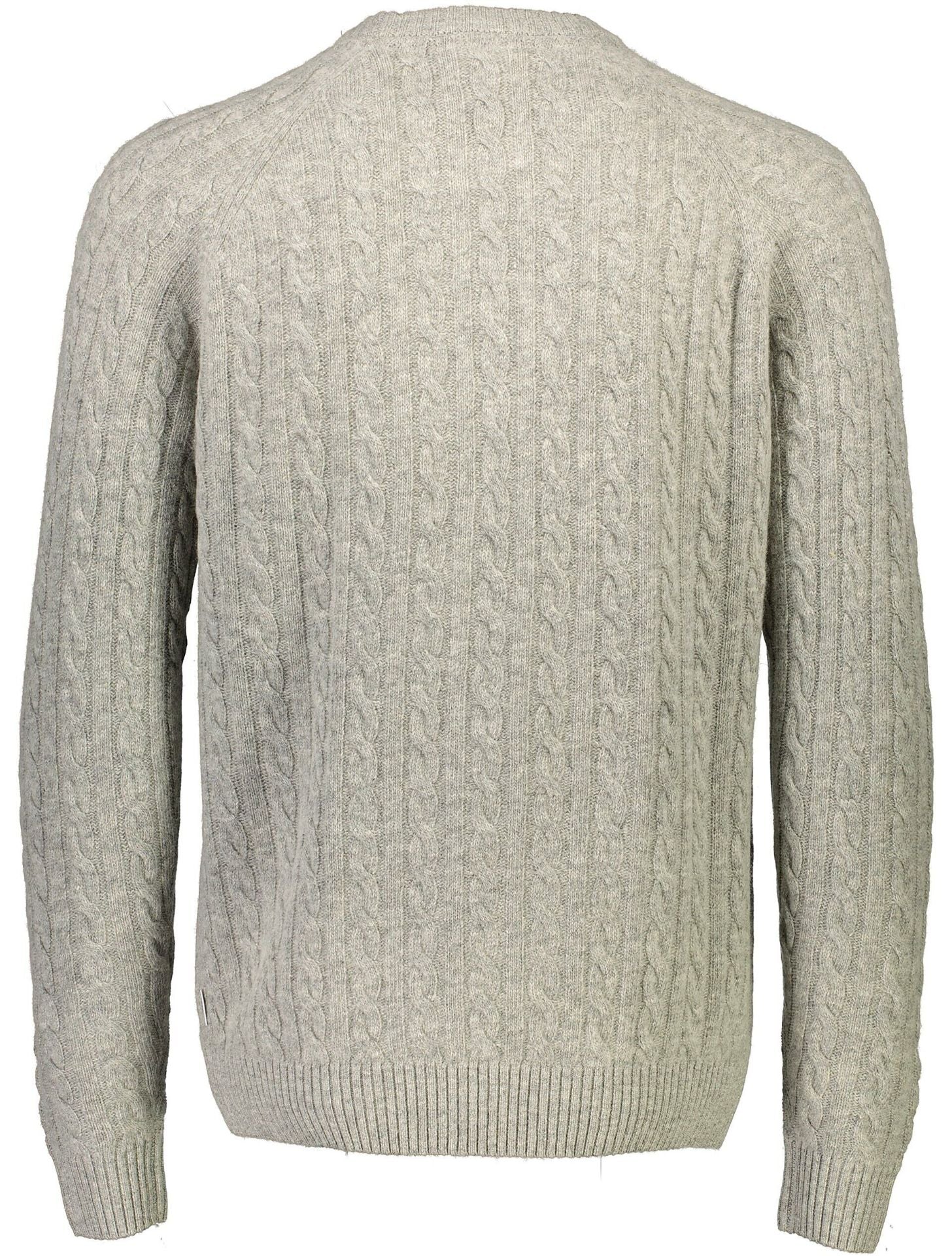 Lambswool raglan cable o-neck