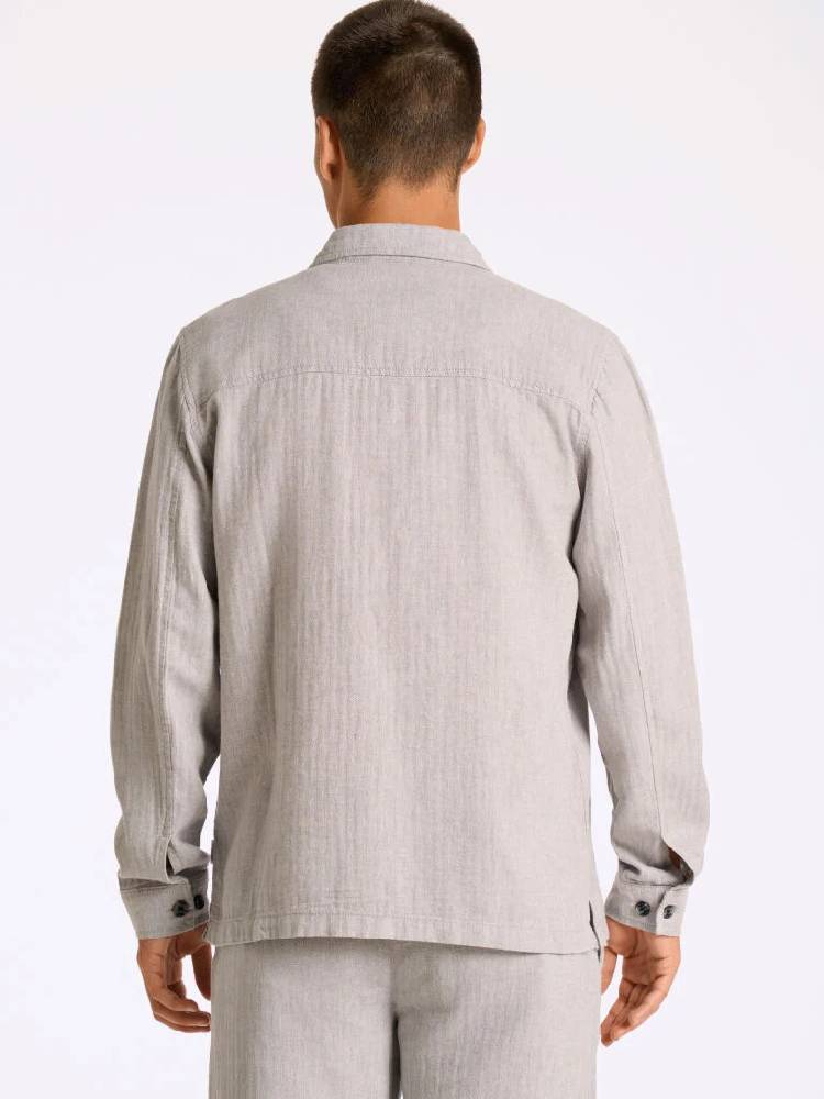 Linen blend overshirt L/S