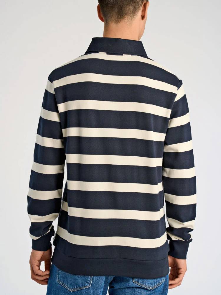 Striped polo sweatshirt L/S