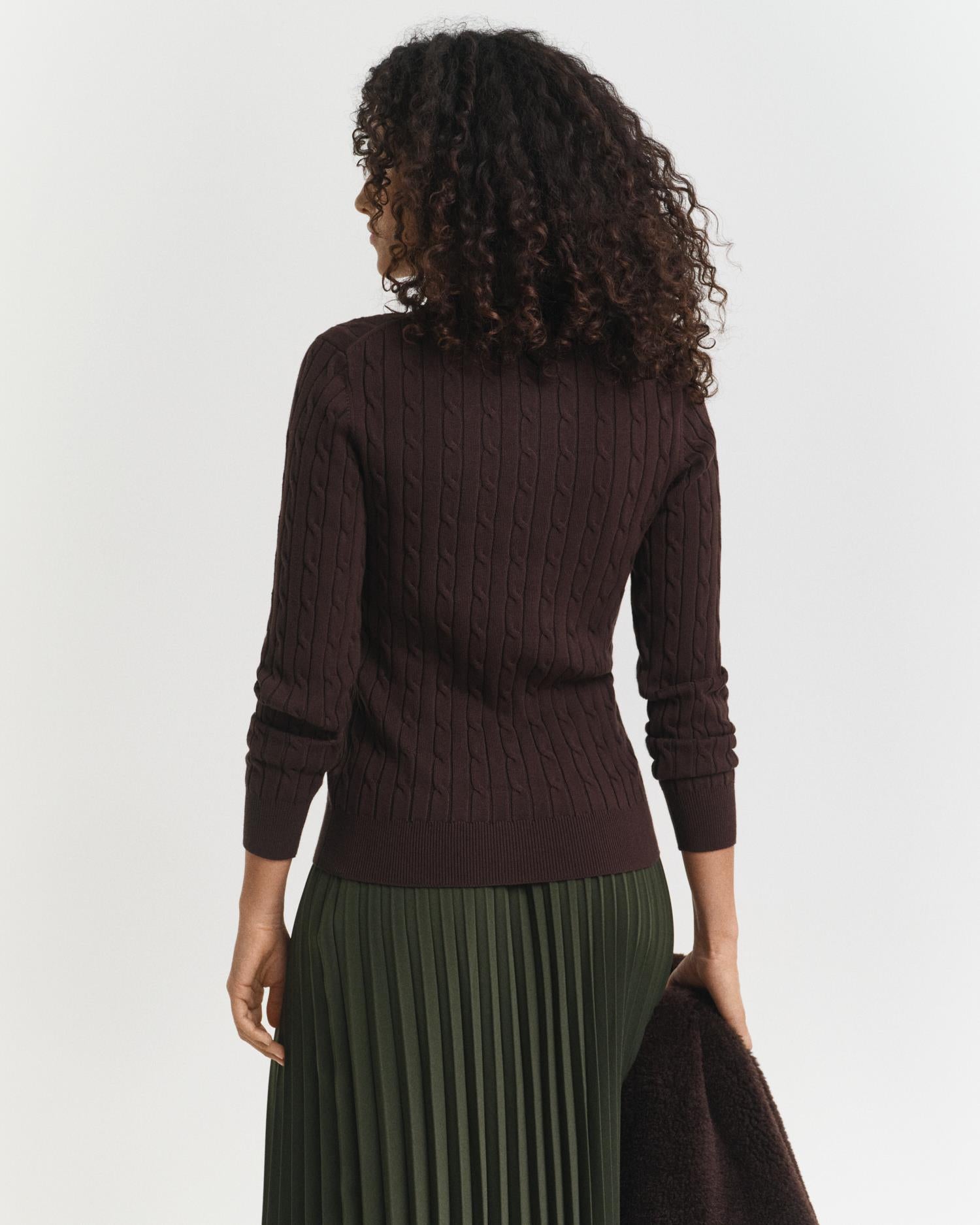 Stretch Cotton Cable C-Neck