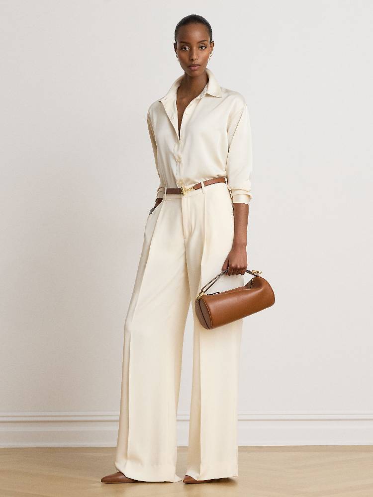 RELAXED FIT SATIN CHARMEUSE SHIRT