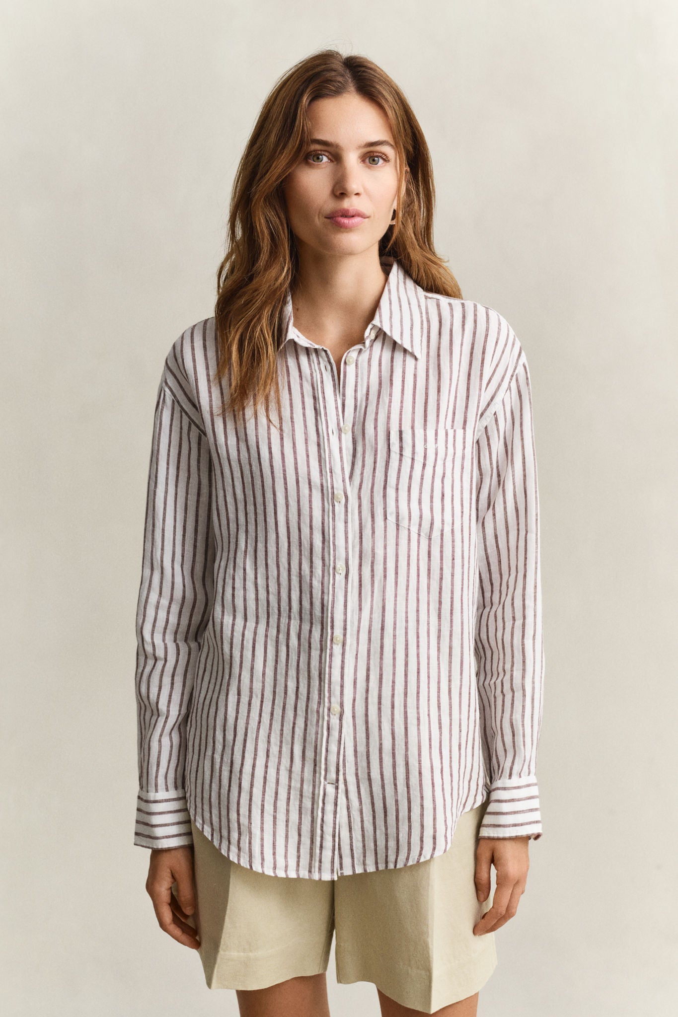 Rel Striped Linen Ls Shirt