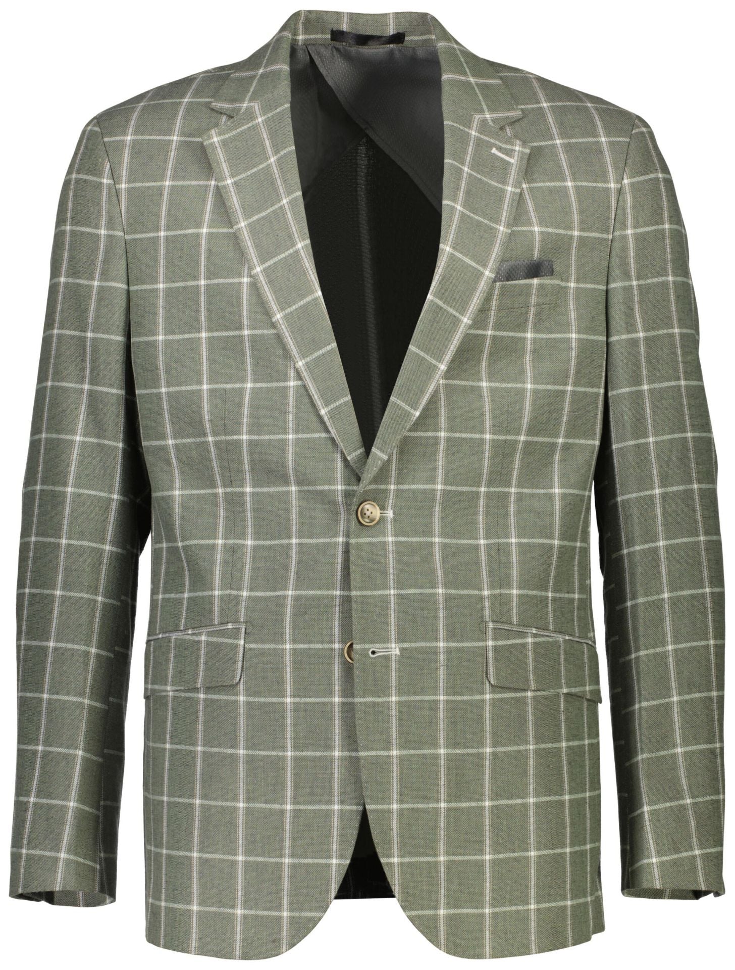 Linen blend check blazer