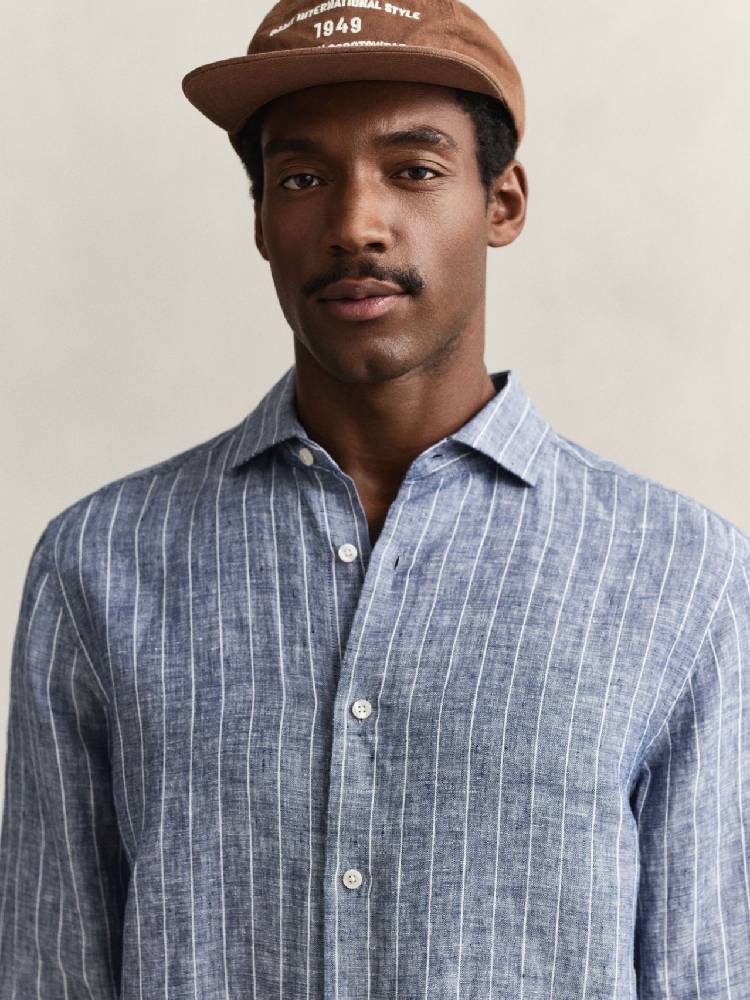 Reg Linen Stripe Shirt