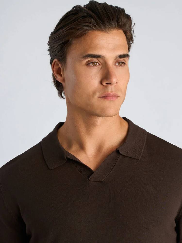 Soft Viscose Blend V-Neck Polo